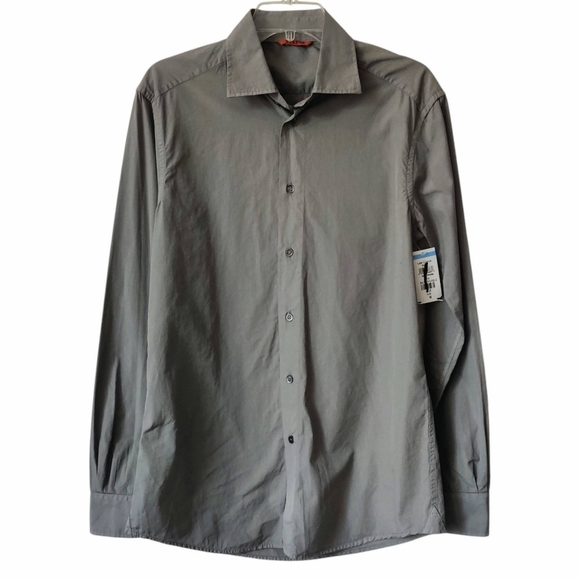 BARENA VENEZIA Surian 100% Cotton Shirt 48 (M) Gray Long Sleeve Button Down Mens - Picture 1 of 12